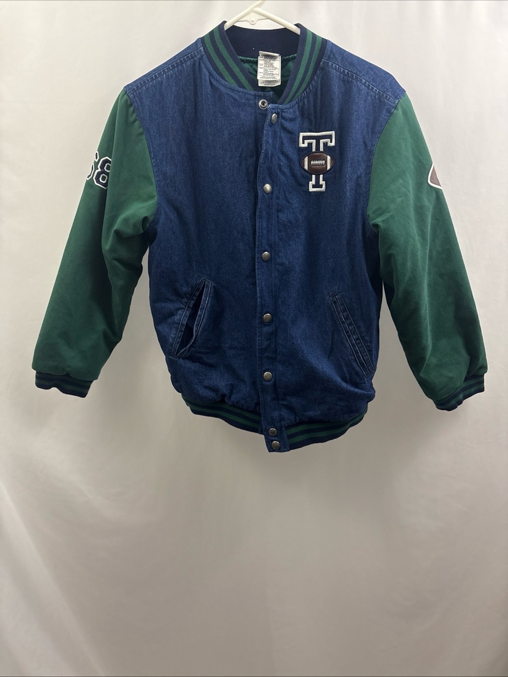 Vtg THE DISNEY STORE Tigger Original Denim Varsity Jacket Kids Youth Sz 10/12 - Picture 2 of 11